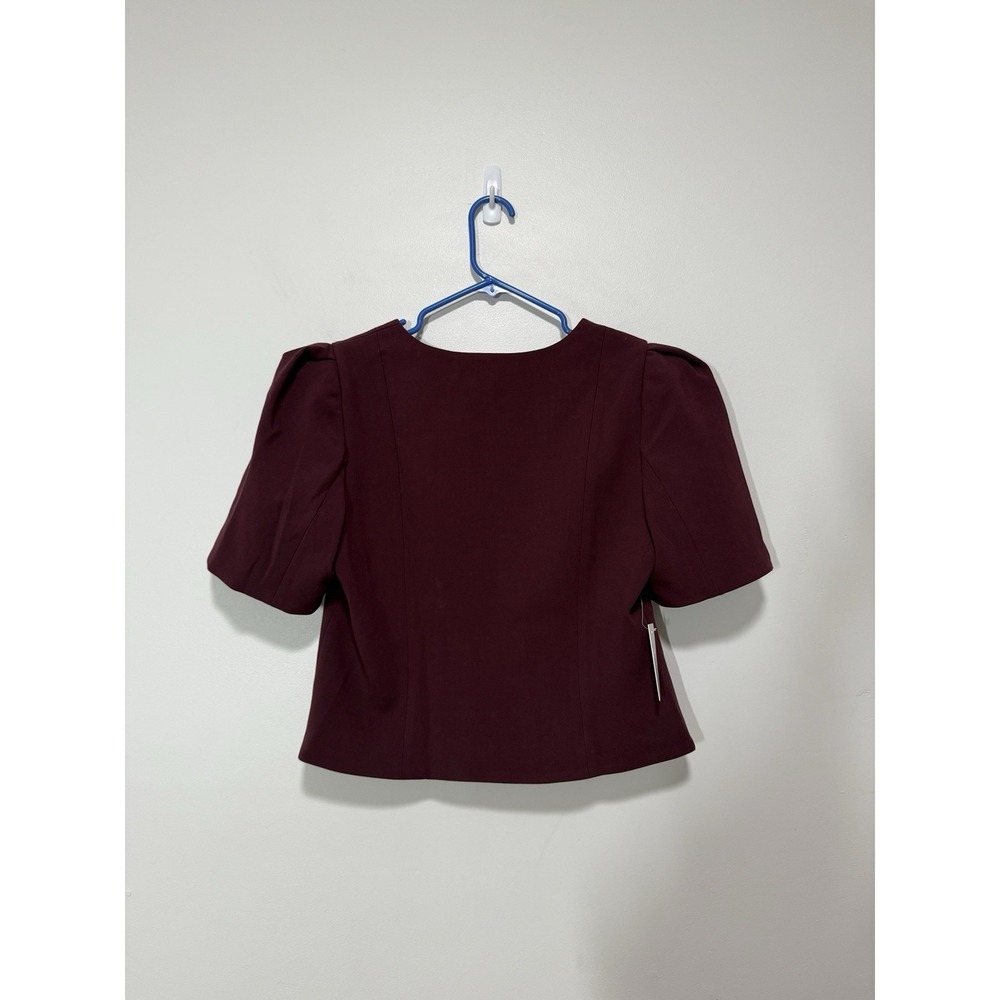 For Love & Lemons NWT Selena Burgundy Short Sleeve Blazer Top‎ Size XL - Picture 7 of 10